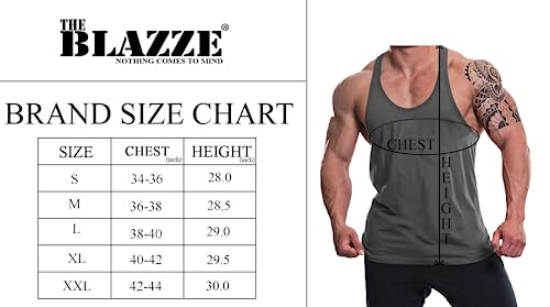 Image of The BLAZZE B8006 Men's Cotton Sleeveless Racer Y Back Yoga T-Shirt for Men