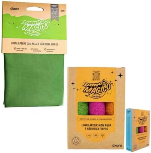 Kit Pano Mágico Limpa Vidros e Multiuso Ecomais – 1 Unidade 40x40...
