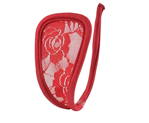 Women's Rose C-Shape C-String Thong Mesh Underwear(Red)3