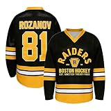 Generisch h-Heated r-Rivalry Merch r-rozanov 81 Hockey Black Jersey Shirt - Unisex V-Ausschnitt Langarm Sport Pullover Streetwear Top Eishockey Trikot für TV-Serien Fans Sweatshirt