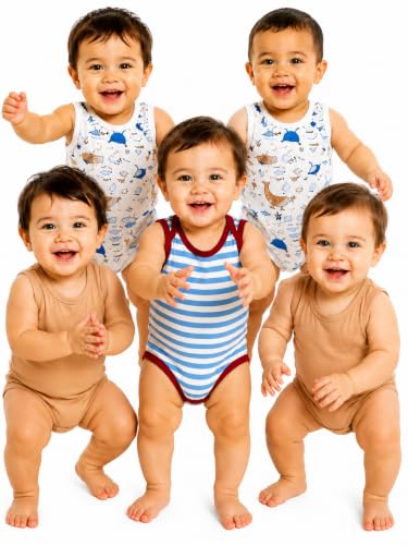 Image of TuddyBuddy 100% Cotton Multi Color Romper /Bodysuit /Onesies for Baby Boys & Baby Girls