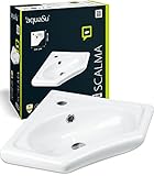 'aquaSu® Eckhandwaschbecken scaLma, 34 cm, Weiß, Eckwaschbecken, Einbauwaschtisch, Eckwaschtisch, Waschtisch, Gäste-WC, 57210 1