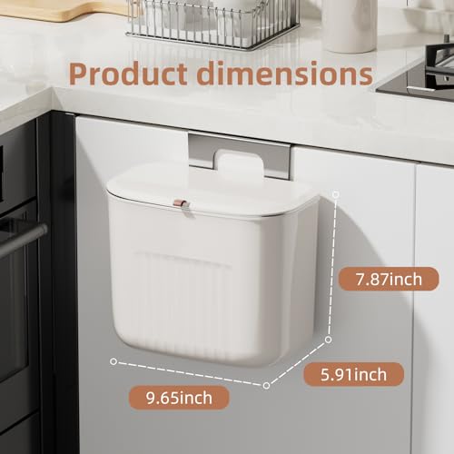 Caneca de basura colgante con tapa para cocina 7L miniatura 3
