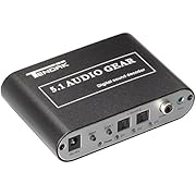 Tendak 5.1 Audio Gear Digital Audio Decoder Converter - Optical SPDIF Toslink/Coaxial/Stereo Aux to 5.1 Analog output- support DTS/AC-3/PCM for HD player Blu-ray DVD PS2 PS3 and XBOX360