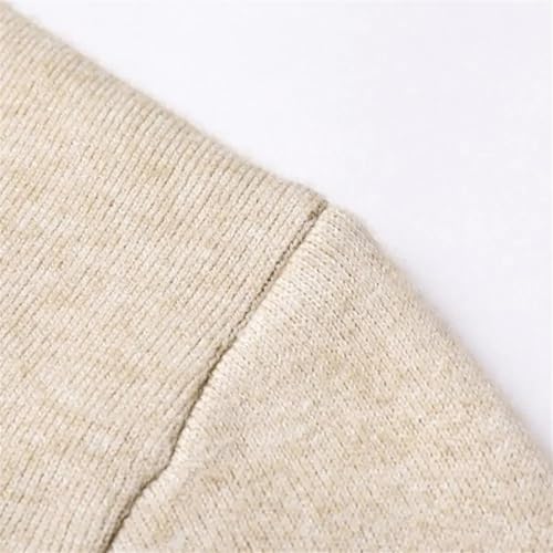 Dcvmvmn Men Fall Winter Sweater Knitted Solid Color Elastic Half-High Collar Long Sleeve Slim Fit Soft Warm Pullover3