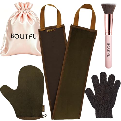 4 Pack Self Tanning Mitt Applicator Kit, Reusable & Washable (Brown)