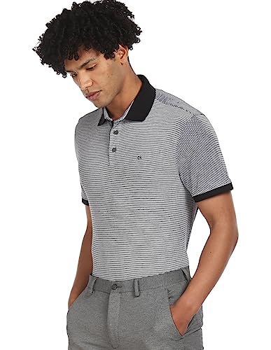 Image of Calvin Klein Men's Liquid Touch Polo Stripe with UV Protection