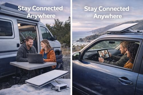 Image of Dish Mini 2026 Portable Satellite Internet Kit - Phased-Array Antenna with Integrated Wi-Fi Router - High-Speed Connectivity for RV, Camping, Remote Work & Off-Grid Travel