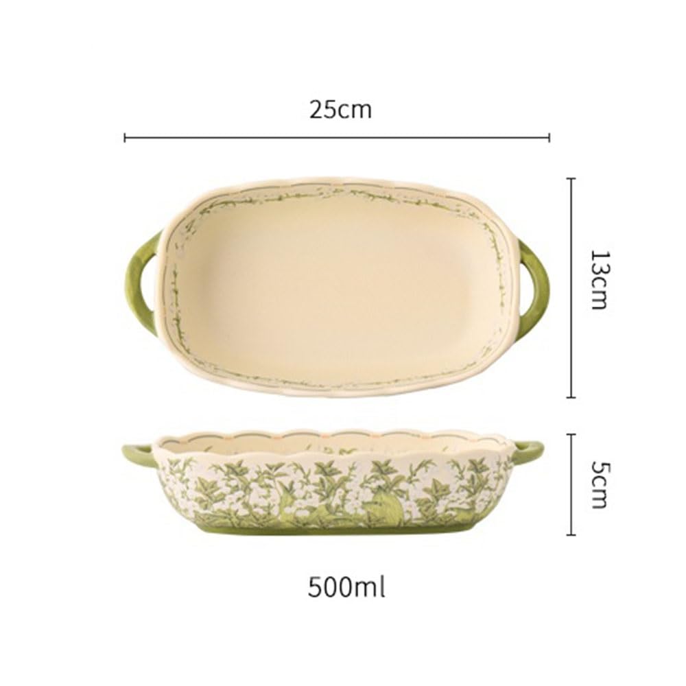 Naczynie Do Pieczenia 10-calowa, 500 ml, ceramiczna forma do pieczenia z podwójnym uchwytem w kształcie konwalii, prostokątna, użytku domowego