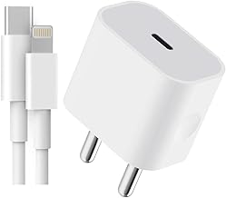 NODA 20W Charger Compatible With I-Phone 14/13, 12/11, X All Models, 20 Watt Pd Fast Charger With Cable For I-Phone All Series Models, White