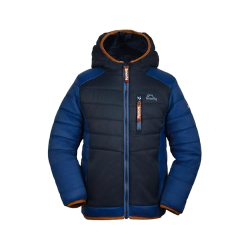 SMONTY Kids Puffer Jacket Water-Resistant & Lightweight Coat for Boys & Girls with Taped Seams Ideal for Spring Autumn Camping Hiking & Travel(MARINE/BLUE 8)
