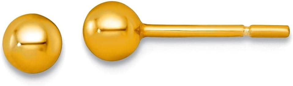 925 Sterling Silver Gold-tone Polished 3.75mm Ball Post Earrings 3.75x3.75mm Wide Ball Earring for Women