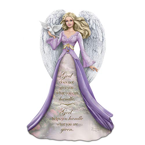 The Hamilton Collection Thomas Kinkade God Helps You Handle What You are Given Hand-Painted Angel Figurine