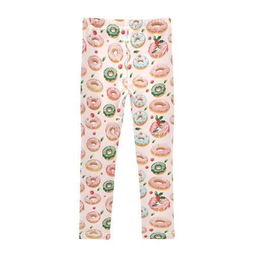senya Girls Printed Leggings Yoga Pants Christmas Donuts Pattern for Kids in 4t to 10 Years, 4T2