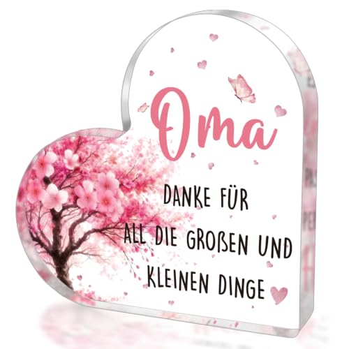 Hiipeefeel Oma Geschenke Geburtstag Acryl Herz-Deko