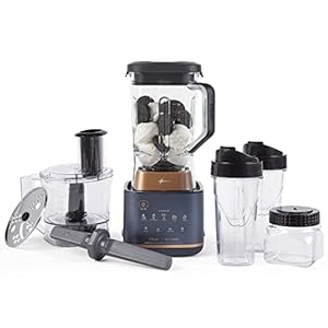 Oster Pro Series Kitchen System with XL 9-Cup Tritan Jar, Food Processor, 2 Blend-n-Go Cups, Mini Jar and Tamper Tool, Dark Blue