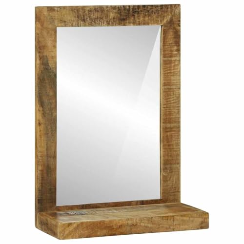 vidaXL Espejo de baño 50 x 22 x 70 cm, Hecho de Madera Maciza de Mango. Ideal para la Entrada o el tocador, es Decorativo y Funcional Espejo Colgante de Pared, con un Estilo rústico y