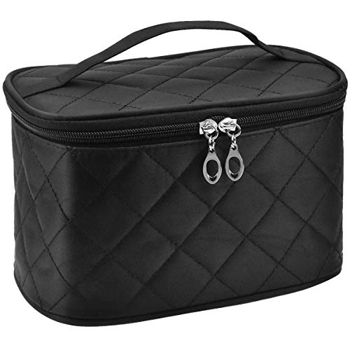 Preisvergleich Produktbild Chstarina Make-up Tasche Große Kosmetiktasche Kosmetikbeutel Schminktasche Kulturbeutel Wasserdicht Tragbare Kosmetik Beutel Make-up-Tasche Organizer mit Tragegriff für Kinder Damen Mädchen, Schwarz