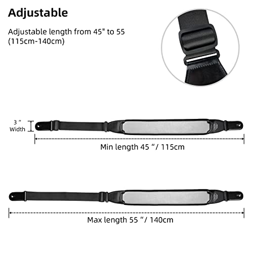 LEKATO Sangle de guitare, remplissage en éponge 3D 3.5 »large avec embouts en cuir véritable Sangle de basse antidérapante conçue pour les guitares électriques basses lourdes - Les Beatles, Paul McCartney, John Lennon, RIngo Starr, George Harrison LEKATO Sangle de guitare, remplissage en éponge 3D 3.5 ''large avec embouts en cuir véritable Sangle de basse antidérapante conçue pour les guitares électriques basses lourdes – Image 7