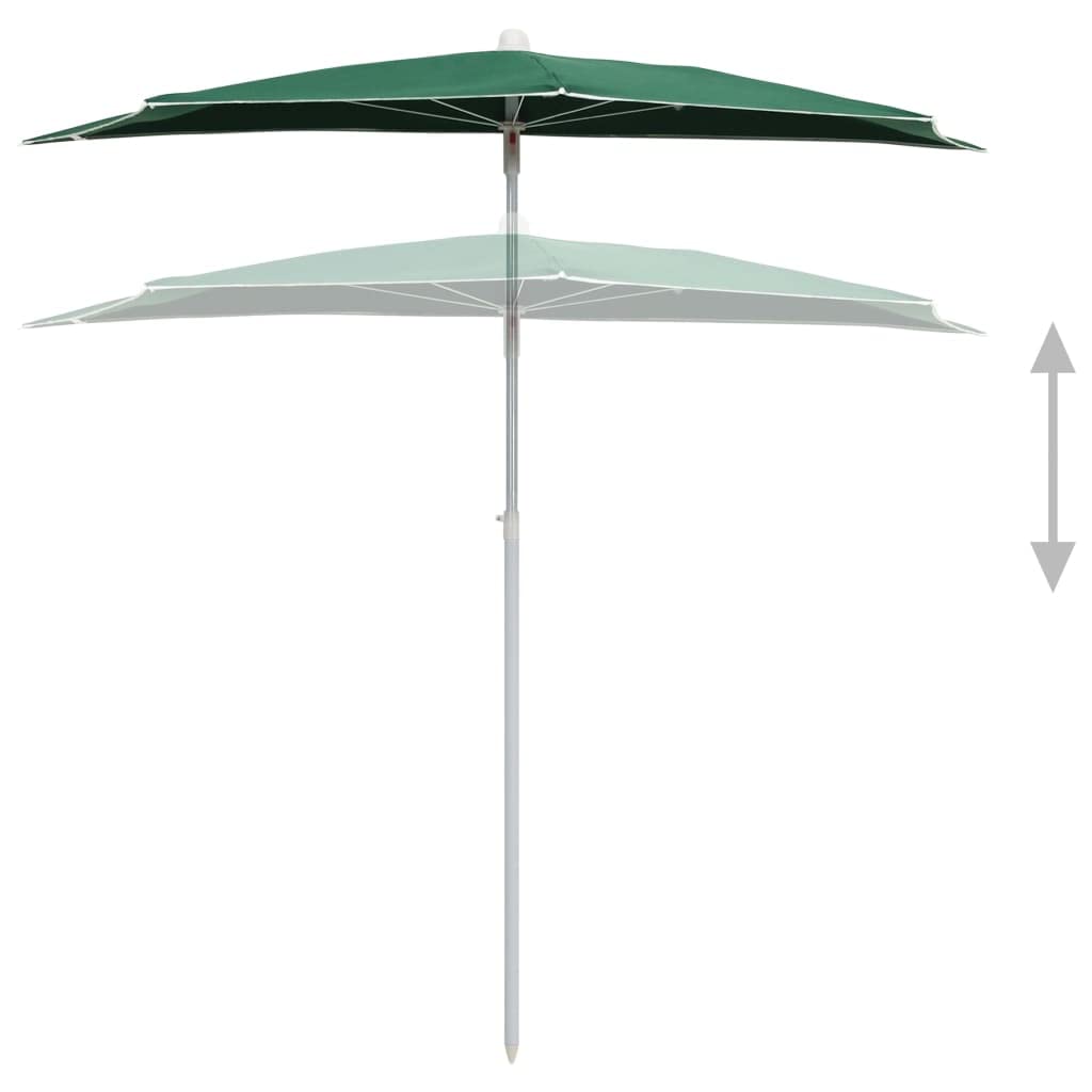 Casa & Giardino Articolo-Giardino Mezzo Ombrellone con Palo 180x90 cm Verde