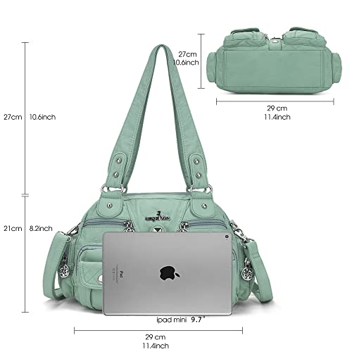 Image of Angel Kiss Hobo Crossbody Purses for Women Shoulder Bag Multipocket Soft Hobo Purses Removable Strap Leather Handbags