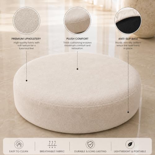 Image of The Attic Baithak Coffee Table, Coffee Table for Living Room, Marble Top, with 3 Integrated Seats, Natural Color