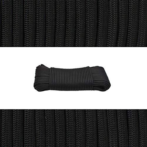 Geelife 640lb Parachute Cord Survival Utility 9 Strands Core 4mm Commercial Grade Paracord (Black, 100 ft)