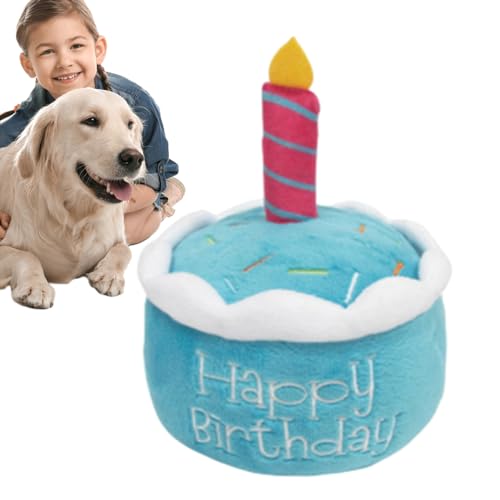 Ceolup Gefülltes Geburtstagskuchen-Hundespielzeug, Plüsch-Kuchen-Plüschtier - Kreative Geburtstagsgeschenke für Hunde, Waschbar und Langlebig