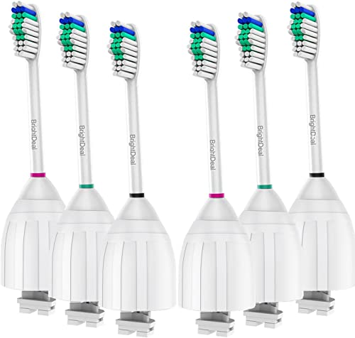 BrightDeal Replacement Toothbrush Heads Compatible with Philips Sonicare Toothbrush Electric Handle, for Sonicare E Series Essence, Xtreme, Elite, Advance and CleanCare Toothbrush, 6 Pack