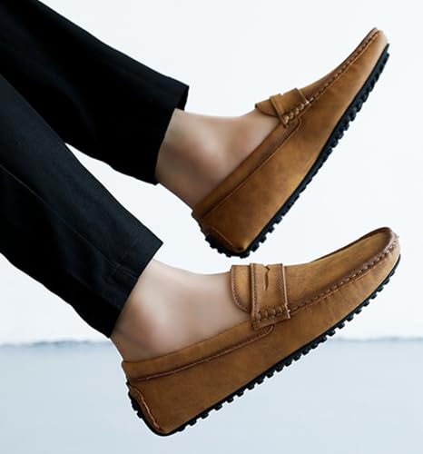 Minishion Boys Mens Casual Shoes Slip on Loafers Walking Driving Moccasins with Buckle YY0014