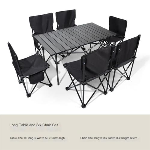 Table pliante d'extérieur compacte légère avec chaises intégrées