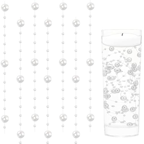LuyoNova 20 Pièces Perles D'Eau Blanc Bougies Flottantes Perle D'Eau Perles Artificielles Bougie Flottante,pour Centres Table Décorations Pearl Vase Fillers...