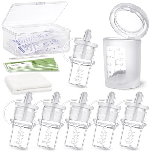 Image of haakaa Colostrum Collector Kit 2ml/6pcs & Lidded Feeding Cup 25ml - Collect, Store & Feed Colostrum Ready-to-Use Pack, Reusable Colostrum Syringes Set for Liquid Gold