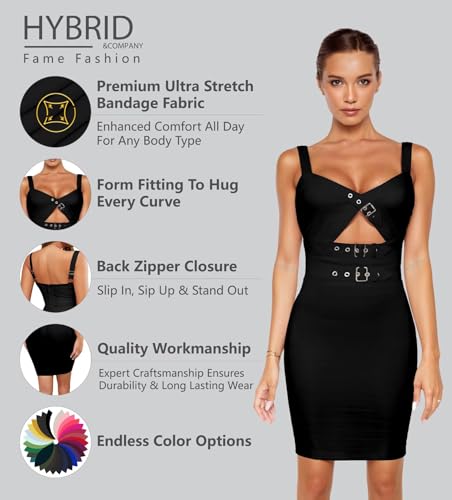 Hybrid & Company Womens Sleeveless Metal Bandage Dress Celebrity Party Bodycon Dress2