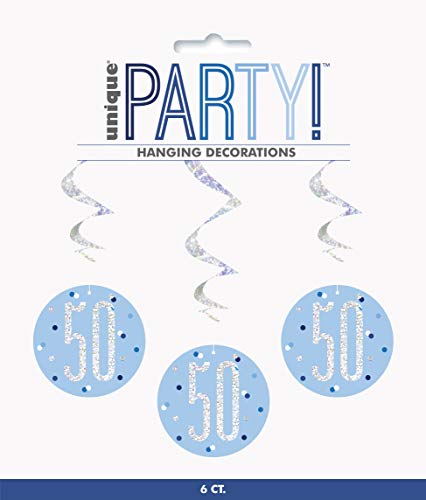 50TH BIRTHDAY HANGING DECORATION (NEW UNIQUE Blue hol) by Every-occasion-party-supplies
