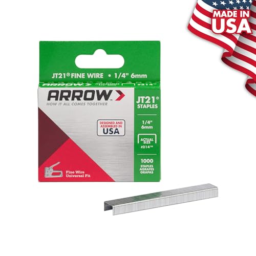 Arrow Fastener 214 Genuine JT21 1/4-Inch Staples, 1,000-Staples image 1