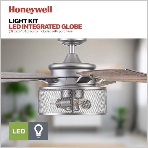 Honeywell Carnegie Ceiling Fan, Quiet Motor and Remote Control, 52", Silver - image 8
