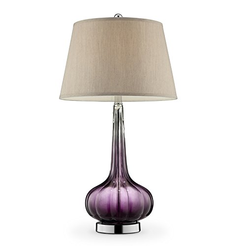 Ore International K-5709 30" Mulberry Glass Table Lamp, Purple Ore International K-5709 30" Mulberry Glass Table Lamp, Purple
