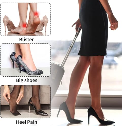 Dyroe 2-in-1-Fersenpolster Schuheinlagen 4 Paar, Fersenschutz Fersenkissen Selbstklebend, Fersenpads Einlegesohlen für zu große Schuhe & Stiefel Schuhfüller Heel Protector Pads gegen Blasen