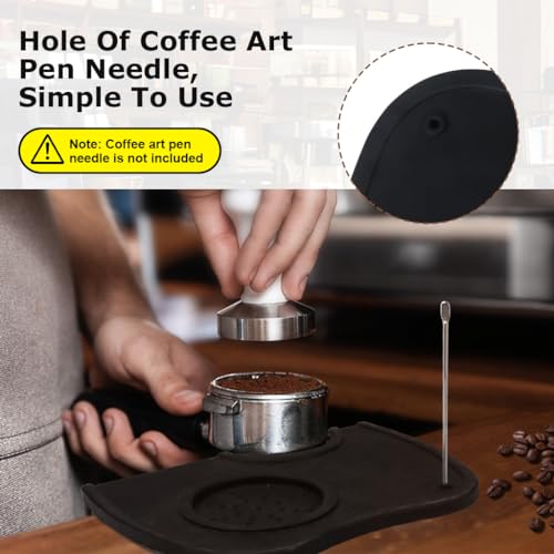 Image of Supvox Silicone Coffee Tamper Mat Espresso Silicone Tamper Mat Tamping Pad for Coffee Bar Non-Slip Silicone Tamping Mat, 17.5x12.5x0.6cm