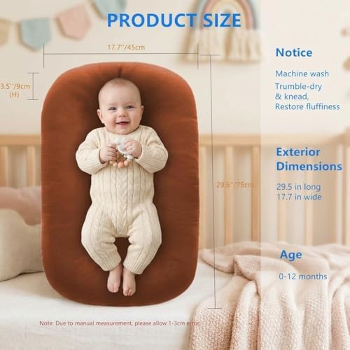 2026 New Pillow Lounger, Lounger Pillow for 0-24 (Coffee) - 2