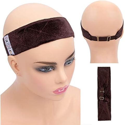 GEX Wig Grip Band with Adjustable Elastic Closure Flexible Velvet No Slip Wig grip Headbands Cap for Wigs(Brown) Cover
