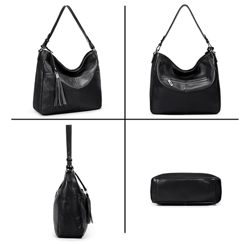 Image of YALUXE Women's Real Leather Shoulder Bag Hobo Handbag Purse Crossbody Bag