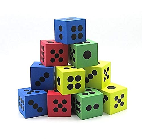 Dazzling Toys Big Foam Playing Dice - 12 Pack (D060)