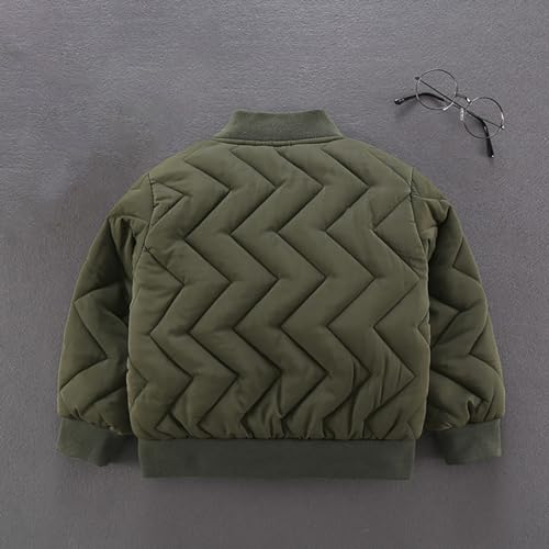 Boys' Stand Up Collar Irregular Stripe Print Solid Color Long Sleeve Zipper Cotton Jacket Girls Outfits Size 10 to 122