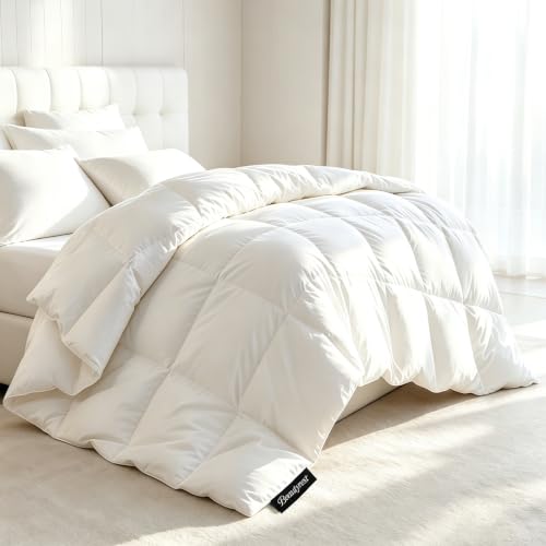 Image of Beautyrest All‑Season White Goose Feather Down Fiber Comforter Queen Size