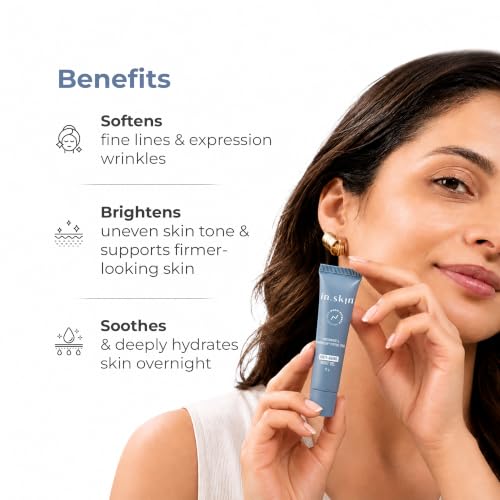 Image of in.skin Anti-Aging Night Gel with 2% Argireline Peptide, 2% Niacinamide & 2% Vitamin C | Overnight Repair Gel for Fine Lines, Glow & Even Skin Tone (10 g)