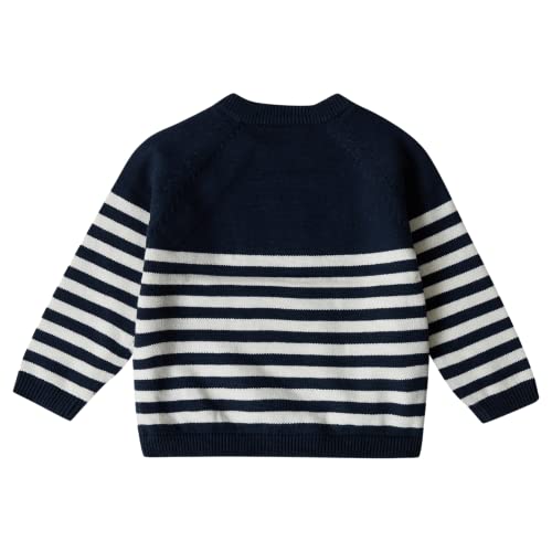 Stellou & friends 100% Cotton Knit Long Sleeve Sweater- Striped Baby Pullover for Toddlers, Boys, Girls- Unisex (0-4 Yrs)2
