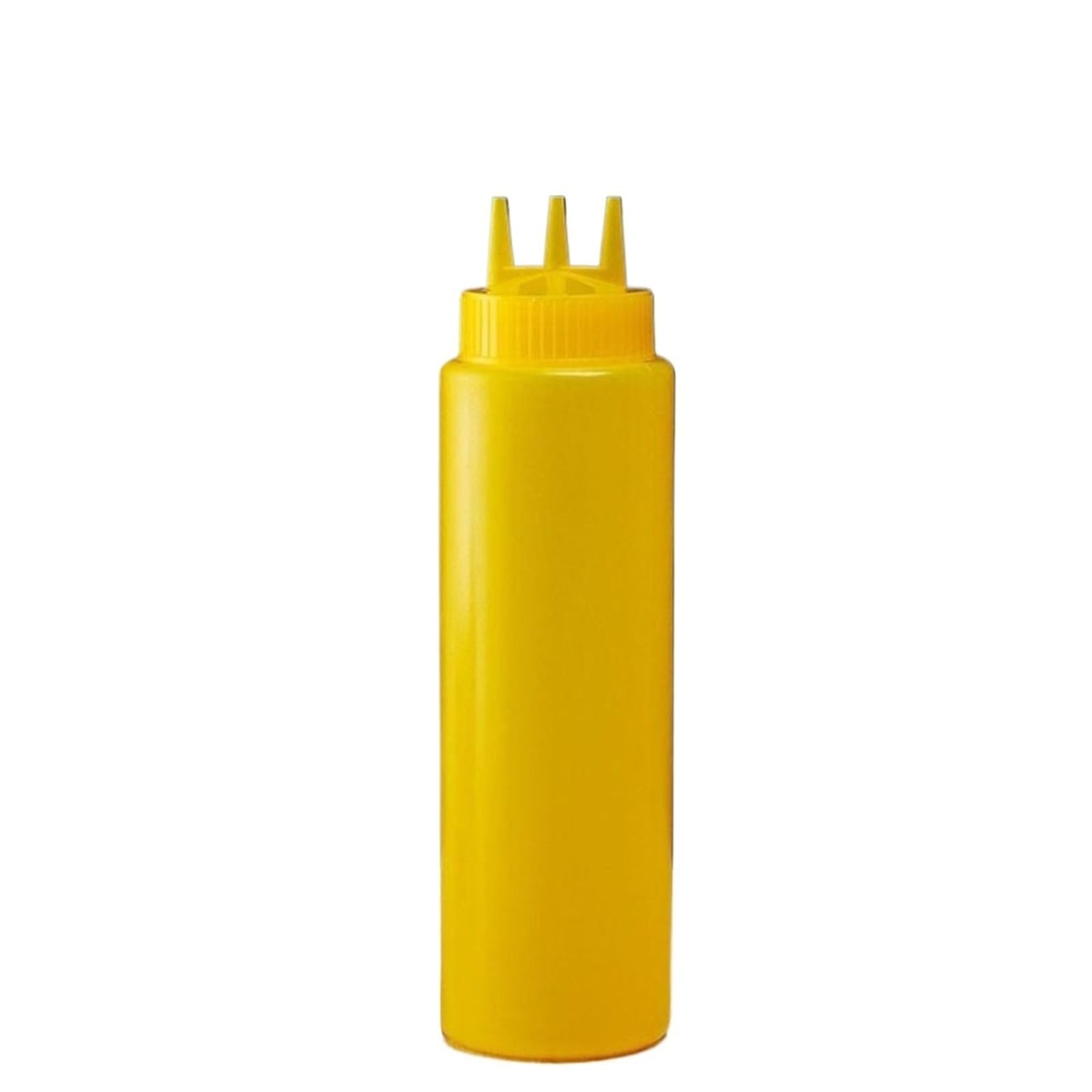 ZNJAMN 10pcs Plastic Squeezing Sauce Bottle Squeezable Graduated Jam Container Salad for Seasoning(Yellow,680ml)
