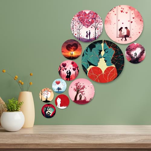 Image of RADIQORE Set of 11 Designer MDF Wooden Wall Hanging for Home Decoration | Office | Gift | Wall Decor Hanging Items | Wall Art | Living Room | Bedroom (love)